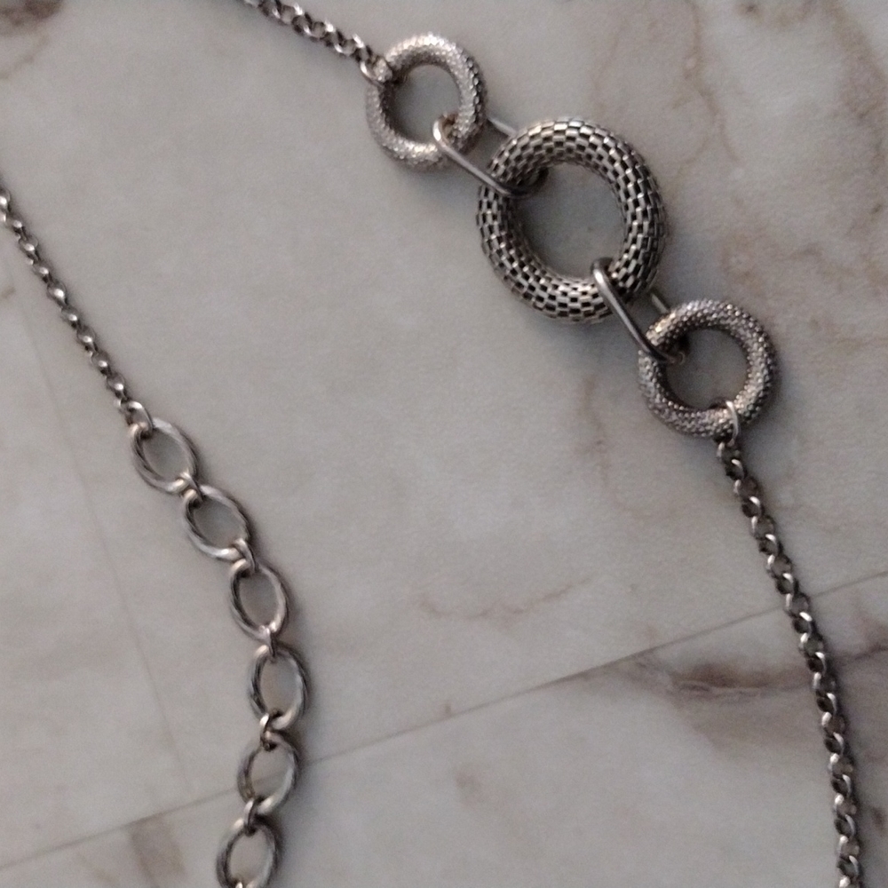 Multiple Chains With Snake Hoop Linked Pendants N… - image 5